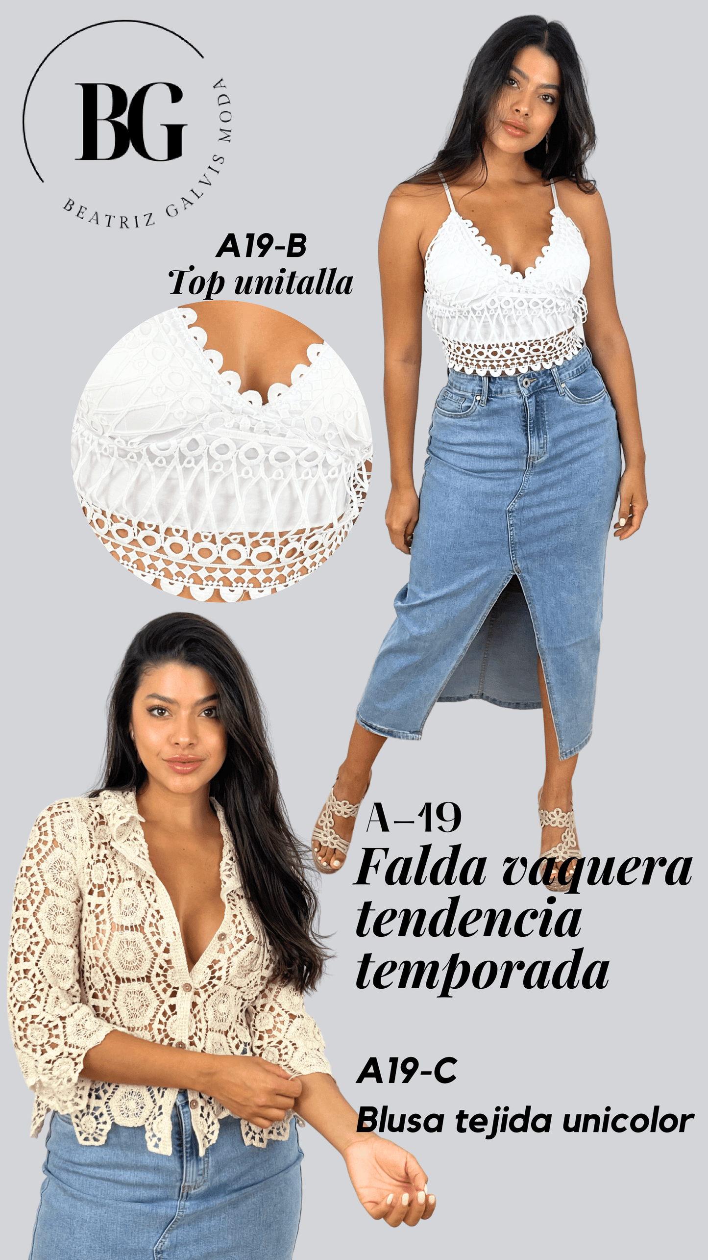 Falda vaquera midi