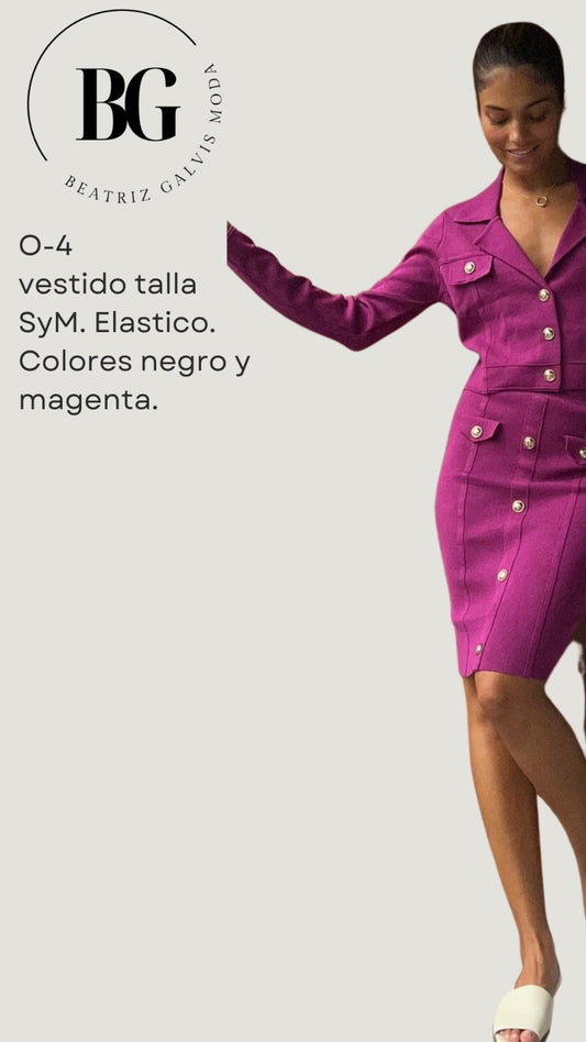 Vestido magenta ajustado