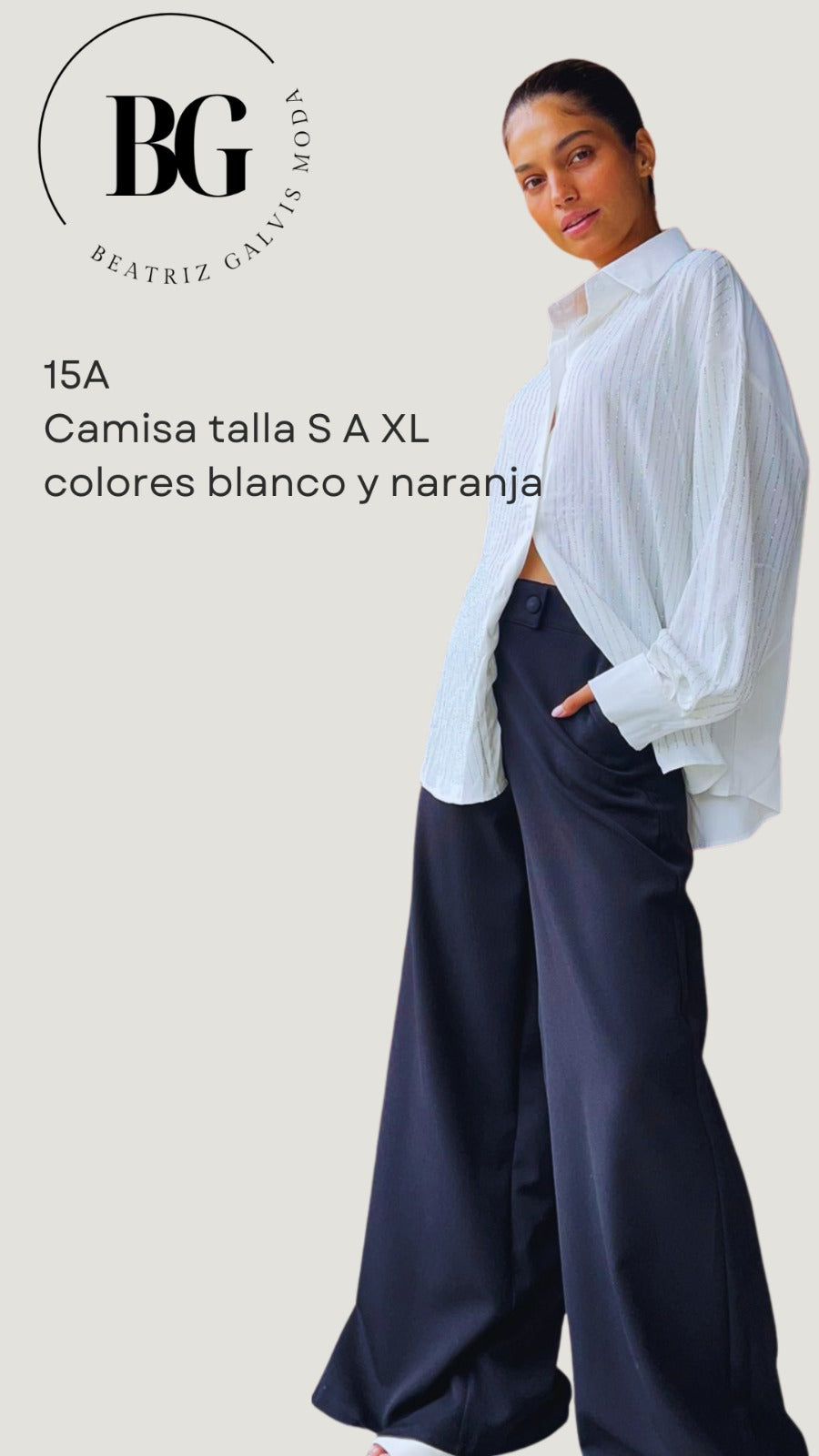 Camisa blanca manga larga