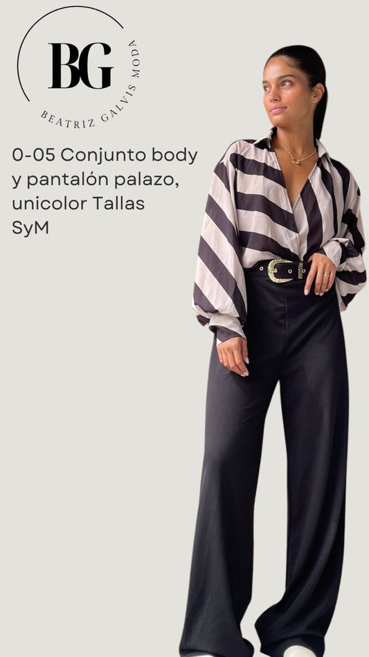 Conjunto Body pantalon palazzo