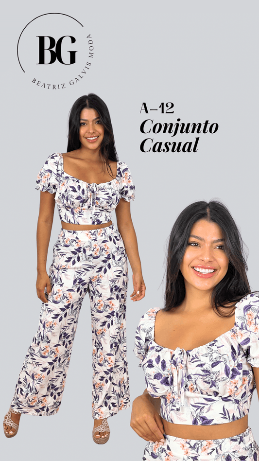 Conjunto casual pantalon y blusa