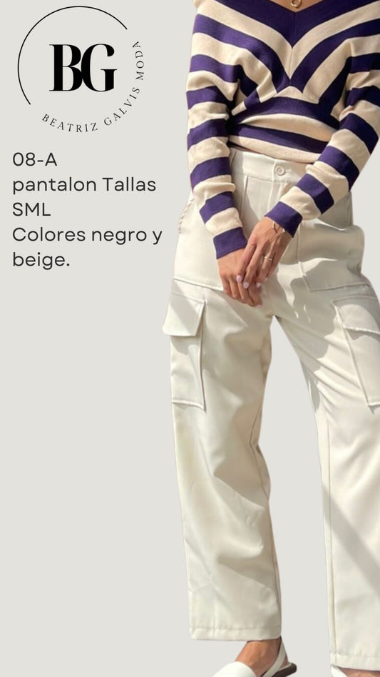 Pantalon cargo mujer blanco