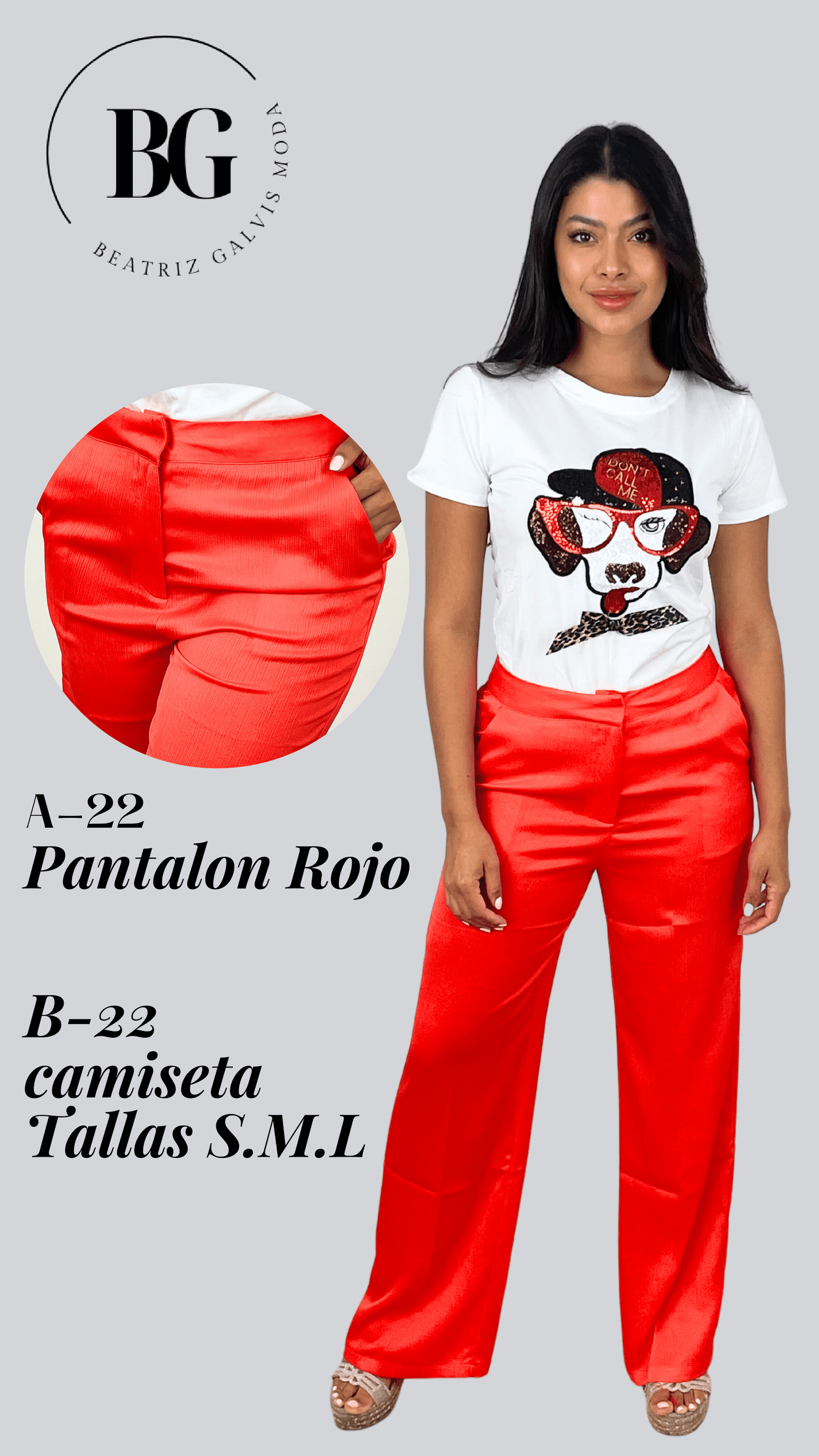 pantalon rojo largo